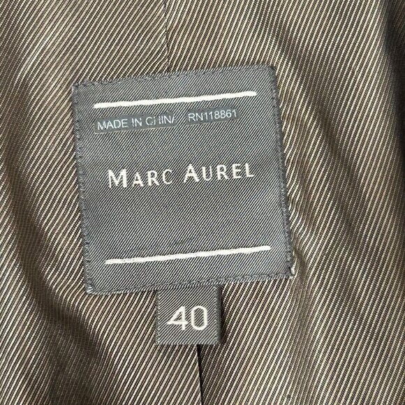 MARC AUREL Blazer Sz 40 Textured Crinkled Brown Button Front Raw Edge Germany - Picture 3 of 8